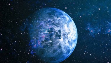 Fütürist soyut alan arkaplanı. Yıldızlı ve nebulalı gece gökyüzü. Bu görüntünün elementleri NASA tarafından desteklenmektedir