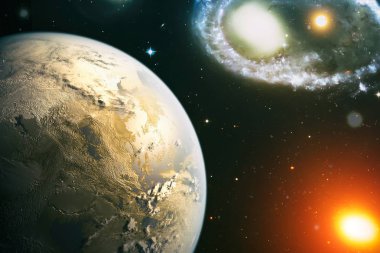 Fütürist soyut alan arkaplanı. Yıldızlı ve nebulalı gece gökyüzü. Bu görüntünün elementleri NASA tarafından desteklenmektedir