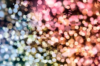 Bulanık bokeh ışık arka planı, Noel ve Yeni Yıl tatilleri arka planı