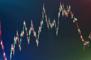 Temel ve teknik analiz kavramı. Toplantıda iş planı ve şirketin performansını görüntülemek için finansal numaraları analiz.