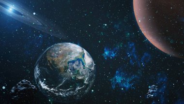 Mor Bulutsusu, uzayda. Nasa tarafından döşenmiş bu görüntü unsurları.