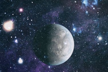 Yüksek kaliteli alan arka planı. Parlak renkli arka planlar üzerinde sis Kozmik bulutlar. Nasa tarafından döşenmiş bu görüntünün elemanları