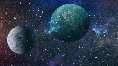 Yüksek kaliteli alan arka planı. Parlak renkli arka planlar üzerinde sis Kozmik bulutlar. Nasa tarafından döşenmiş bu görüntünün elemanları