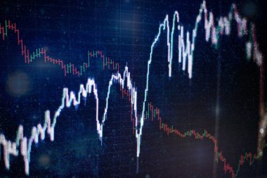 Tablet ekranında görüntülenen finansal istatistikleri analiz etme. Finans veri kavramı. Analitik Rapor Durum Bilgi Analizi Grafiği Grafiği dijital ekranda.