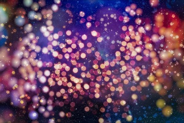 크리스마스의 가벼운 배경. 홀리데이에 빛나는 배경. 반짝이는 별이 배경에 붙어 있다. blurred Bokeh. — 스톡 사진