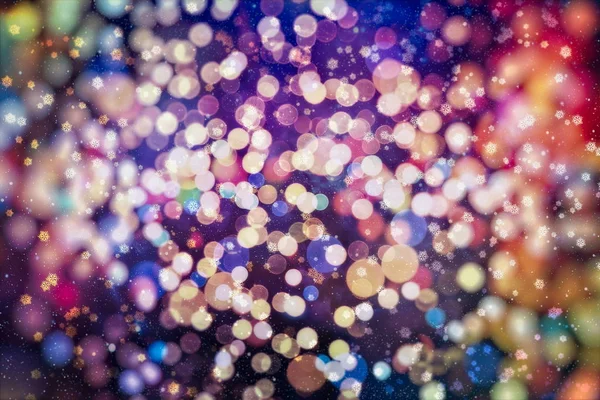 Christmas light background. Holiday glowing backdrop. Defocused Background With Blinking Stars. Blurred Bokeh. — Stock Photo, Image