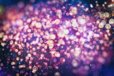 Noel arka plan ile kar taneleri ve yıldız ışık