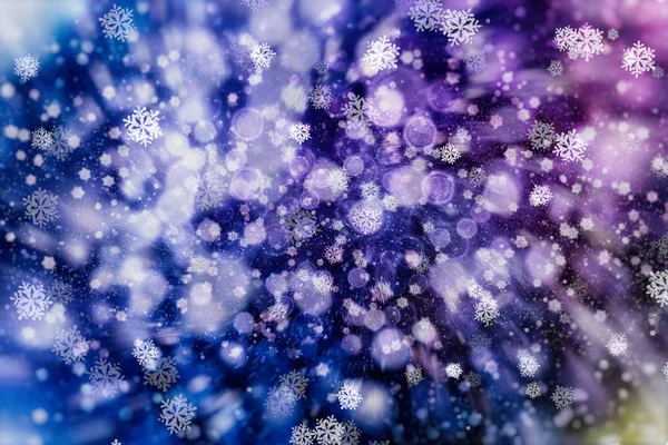 Fundo de luz de Natal. Fundo brilhante de férias. Contexto desfocado com estrelas cintilantes. Bokeh desfocado. — Fotografia de Stock