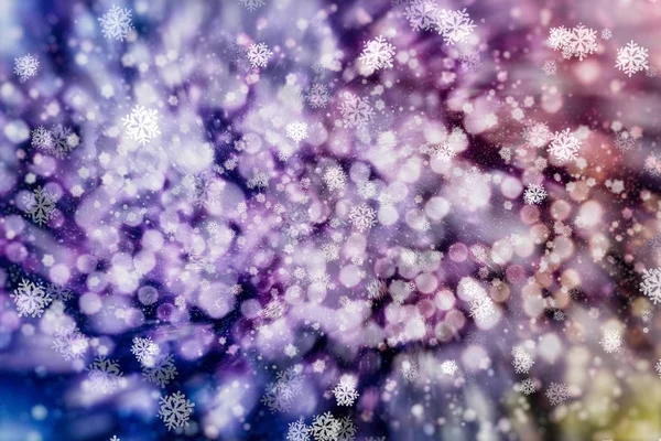 Fondo de luz de Navidad. Fondo brillante de vacaciones. Fondo desenfocado con estrellas parpadeantes. Bokeh borrosa. — Foto de Stock