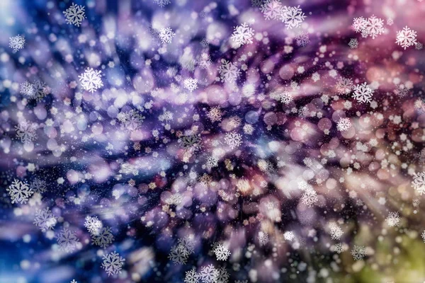 Χριστουγεννιάτικο φως φόντο. Φωτεινό σκηνικό διακοπών. Αποεστιασμένο φόντο με αστέρια που αναβοσβήνουν. Θολή Bokeh. — Φωτογραφία Αρχείου
