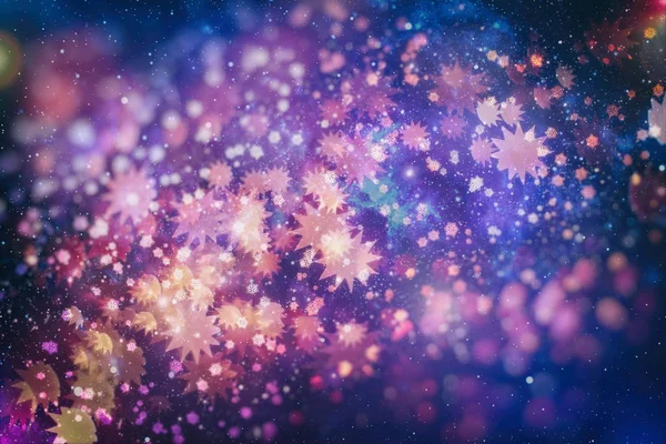 स्नोफ्लेक्स और सितारों के साथ प्रकाश अमूर्त क्रिसमस पृष्ठभूमि — स्टॉक फ़ोटो, इमेज