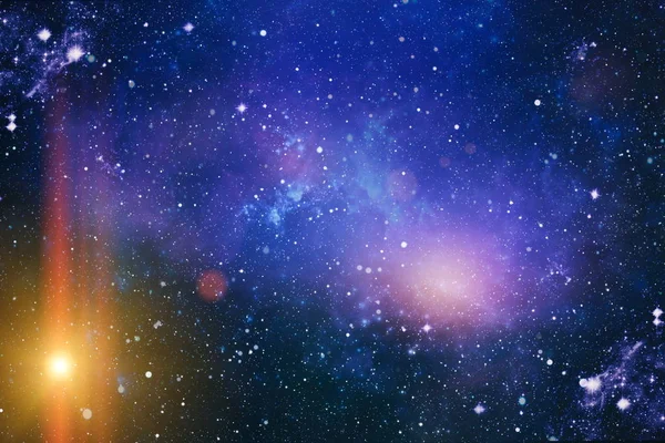Estrellas y galaxia espacio exterior cielo noche universo negro estrellado fondo de campo estelar — Foto de Stock