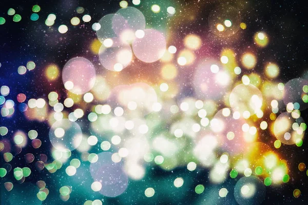 Fundo abstrato de luzes amarelas borradas com efeito bokeh, ano novo — Fotografia de Stock