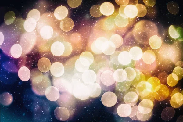 Abstraktní pozadí rozmazaných žlutých světel s efektem bokeh, Nový rok — Stock fotografie