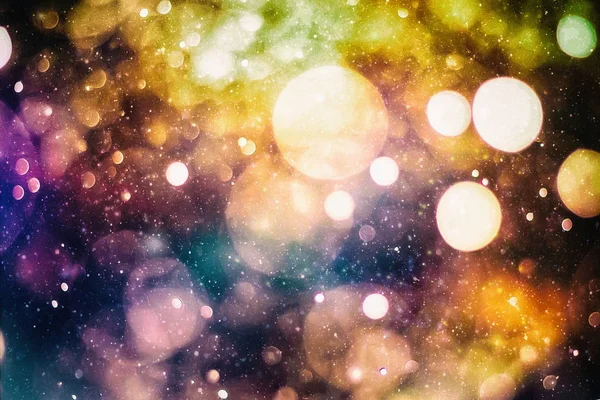 Abstract background of blurred yellow lights with bokeh effect, new year — Stock Photo, Image