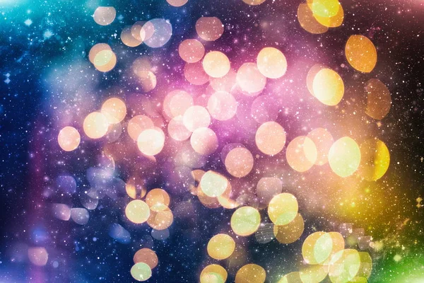 Fondo de luz de Navidad. Fondo brillante de vacaciones. Fondo desenfocado con estrellas parpadeantes. Bokeh borrosa. —  Fotos de Stock