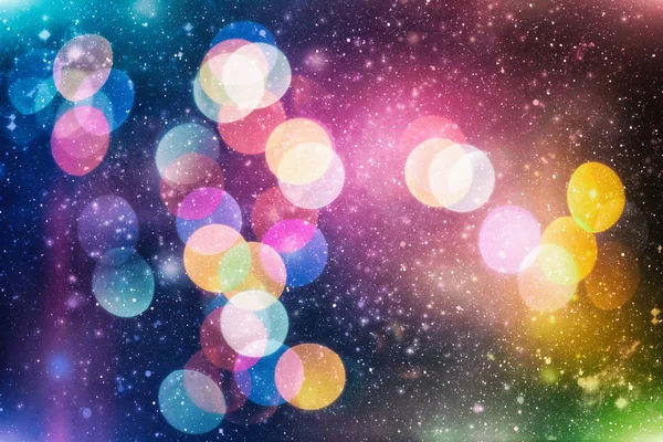 Fundo de luz de Natal. Fundo brilhante de férias. Contexto desfocado com estrelas cintilantes. Bokeh desfocado. — Fotografia de Stock