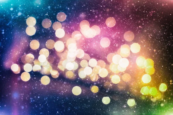 Fondo de luz de Navidad. Fondo brillante de vacaciones. Fondo desenfocado con estrellas parpadeantes. Bokeh borrosa. —  Fotos de Stock