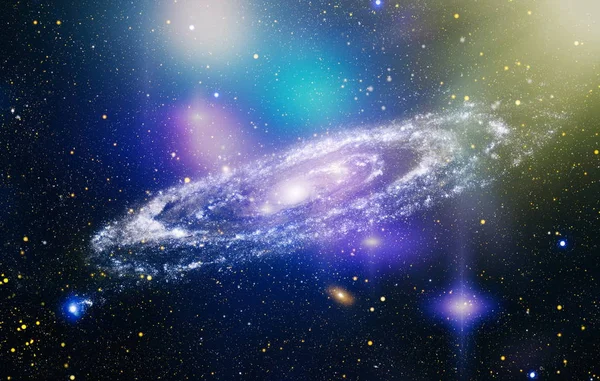 未来的抽象空間背景。星や星雲の夜空。高品質の空間背景。この画像の構成要素はNasa社製. — ストック写真