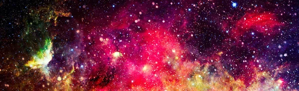 Panorama Pohled Vesmír Vesmírný Záběr Mléčné Dráhy Galaxie Hvězdami Pozadí — Stock fotografie