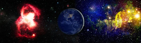 Panorama Země Vesmíru Nádherná Planeta Země Pozemská Planeta Pozorovaná Vesmíru — Stock fotografie