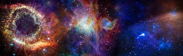 Astronomy Graphic Design Background Nebula Glowing Stars Deep Universe Abstract — Stock Photo, Image