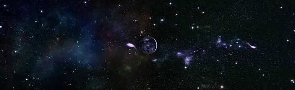 Panorama Země Vesmíru Nádherná Planeta Země Pozemská Planeta Pozorovaná Vesmíru — Stock fotografie