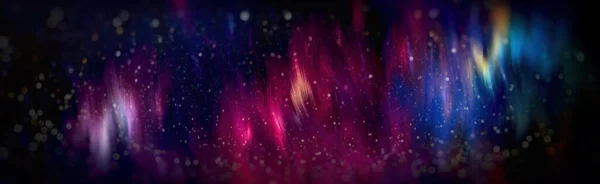Mystiska Ljusstrimmor Tomt Ställe Glint Kosmiska Strålar Neonvindledningar Lysande Effekt — Stockfoto