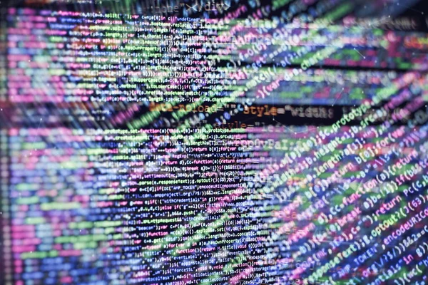 Css 스크립트 Html 사용법 코드의 클로즈업을 배경을 추상화하라 소프트웨어 — 스톡 사진