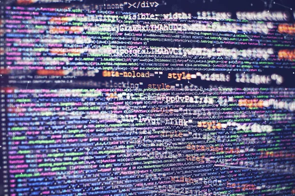 Css 스크립트 Html 사용법 코드의 클로즈업을 배경을 추상화하라 소프트웨어 — 스톡 사진