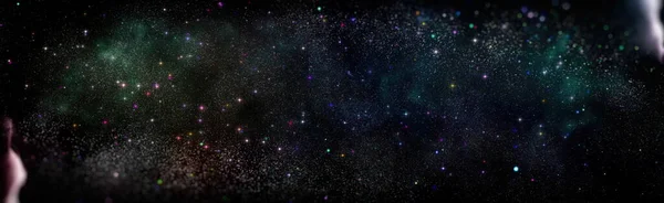 Space Bakgrund Med Stjärnstoft Och Lysande Stjärnor Realistiska Färgglada Kosmos — Stockfoto