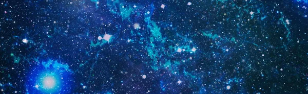 New large panoramic looking into deep space. Dark night sky full of stars. The nebula in outer space. Secrets of deep space.