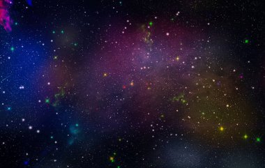 Sonsuz evrenin güzelliği yıldızlarla doluydu. Kozmik sanat, bilim kurgu duvar kağıdı.