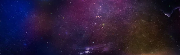 Fondo Espacial Caótico Planetas Estrellas Galaxias Espacio Exterior Que Muestran —  Fotos de Stock