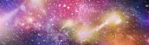 Nagy Panoráma Nyílik Űrbe Sötét Éjszakai Égbolt Tele Csillagokkal Csillagköd — Stock Fotó