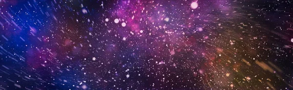 Panoramic Looking Deep Space Dark Night Sky Full Stars Nebula — Stock Photo, Image