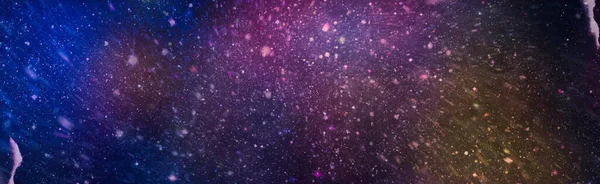 Ruimteachtergrond Met Sterrenstof Stralende Sterren Realistische Kleurrijke Kosmos Met Nevel — Stockfoto