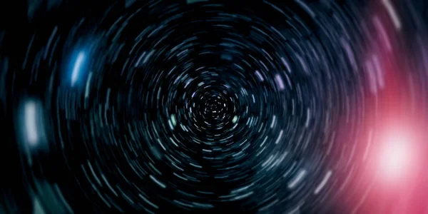 Uzay Işık Hızında Seyahat Ediyor Mavi Yıldız Yolundaki Warp Veya — Stok fotoğraf