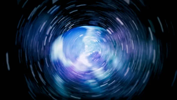 Uzay Işık Hızında Seyahat Ediyor Mavi Yıldız Yolundaki Warp Veya — Stok fotoğraf