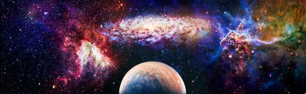 Movimento Partículas Estelares Sobre Fundo Preto Nebulosa Luz Estelar Galáxia — Fotografia de Stock