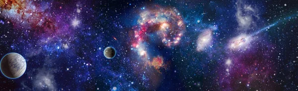 黒の背景に星の粒子の動き 宇宙背景にある銀河の星の光星雲 この画像はNasaによって提供された — ストック写真