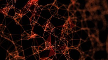 Bağlantı yapısı. Büyük veri görselleştirmesi. Fütüristik şekil. Bilgisayar oluşturulmuş soyut arkaplan