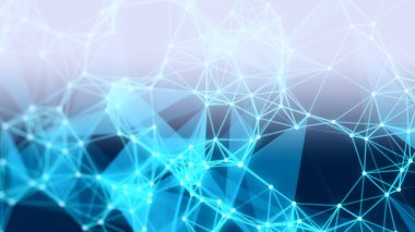 Bağlantı yapısı. Büyük veri görselleştirmesi. Fütüristik şekil. Bilgisayar oluşturulmuş soyut arkaplan