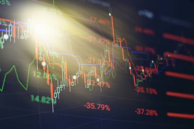 Grafik şeması finansmanlı soyut bir arkaplan. İş konsepti. Borsada iş ve mali kavramlar ve raporlar için diyagramlı ekonomi grafiği.