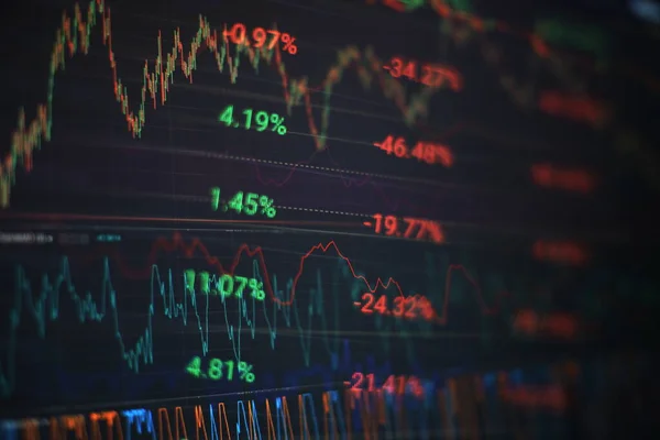 数据分析从图表中找出交易市场的结果 用于分析金融统计数据和分析市场数据的工作小组 — 图库照片
