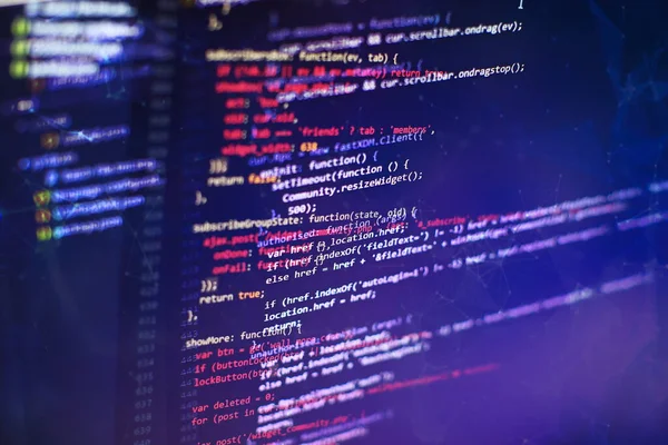 Css Javascript Html Használat Figyeld Funkció Forráskódjának Közelségét Absztrakt Informatikai — Stock Fotó