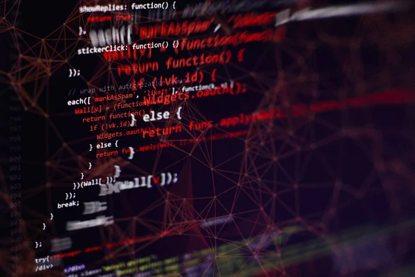 Css 스크립트 Html 사용법 코드의 클로즈업을 배경을 추상화하라 소프트웨어 — 스톡 사진