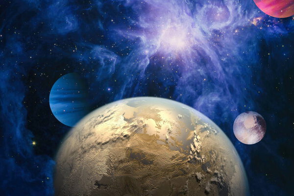 Deep space. High definition star field background . Starry outer space background texture . Colorful Starry Night Sky Outer Space background