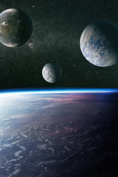 Űrháttér Ködökkel Csillagokkal Nasa Által Biztosított Képelemek — Stock Fotó