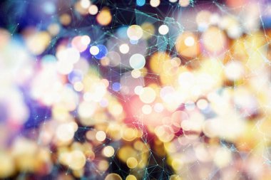 Doğal bokeh ve parlak altın ışıklarla renklendirici arka planı olan klasik Sihirli Arkaplan.